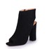 Wholesale Women Shoes, Pink and Black Suede Peep Toe Booties, Cheap Open Toe Heels for Women