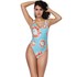 Maillot One Piece Swimsuit, Sunflower Print Backless Sexy Swimsuits for Women, One Piece Bathing Suits