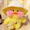 Peluche canard jaune Cafe-Mimi avec jouets de canard en peluche à joues roses-1