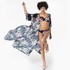 Floral Three Piece Beachwear, Women's Three Piece Swimsuit, Floral Push Up Bikini Set with Sunscreen Cover Up