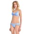 Cute Bikinis for Women, Solid Blue Ruffle Trim Bralette Push Up Bikini, Blue Underwire Two Piece Swimsuits