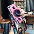 Vintage Camera iPhone Case, Pink and Black Camera Design Case Cover for IphoneX,8,7,6, Plus, Camera iPhone Case with Phone Strap and iPhone Holder