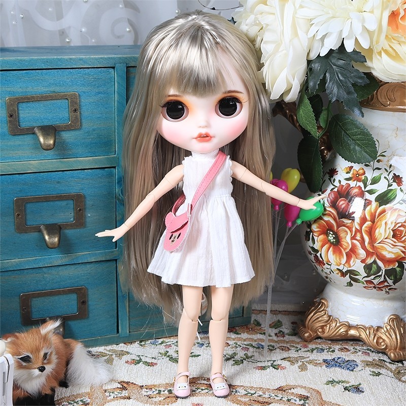 One Set of  Print Dress  Pink Bikini  For Takara 12"Blythe Doll Factory Outfit 