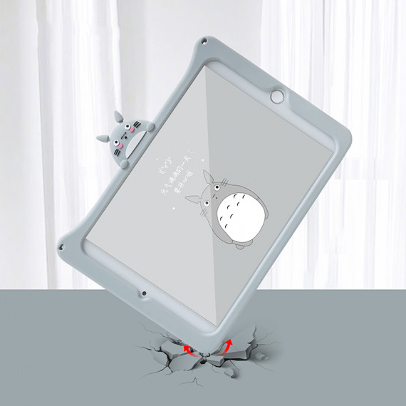 Étui pour iPad Totoro, étui pour iPad en silicone gris Totoro