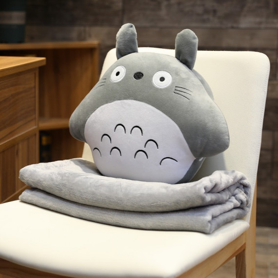 3 en 1 Multifonction Totoro Peluche Jouet Oreiller Doux Avec Couverture  Totoro Main Chaud Peluche Animaux