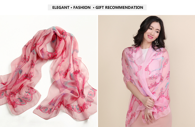 Beautiful silk chiffon scarf long silk scarves for women